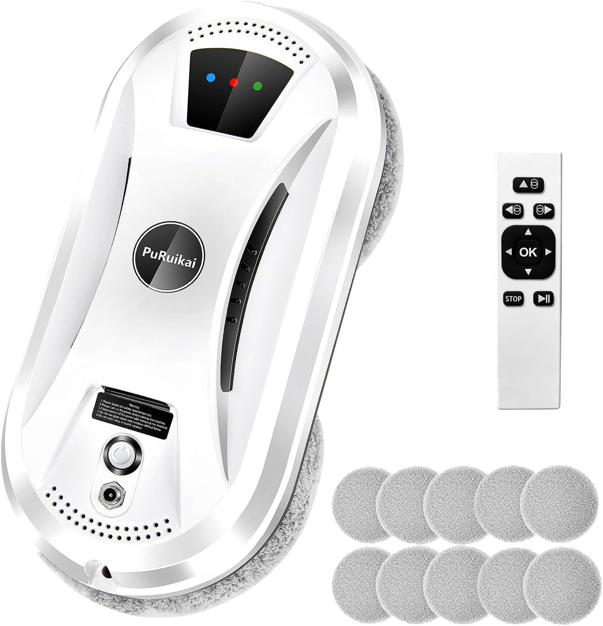 Fensterputzroboter 2800 Pa mit Notstrom-Akku, Sicherheitsseil und Fernbedienung -    Zorenza