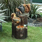 Solar-Tischbrunnen mit Tierfigur & LED-Beleuchtung – kompakt für Garten & Balkon -    Zorenza