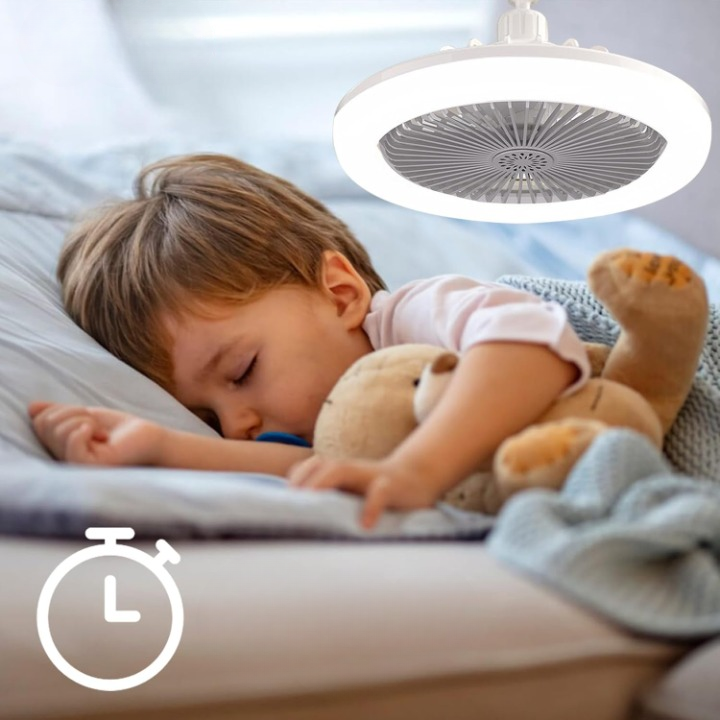E27 Deckenventilator mit LED-Licht & Fernbedienung – ohne Elektriker einschrauben -    Zorenza