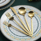 Besteckset Edelstahl 18/10 mit Titan-Finish – Minimalistisches Design -    Zorenza
