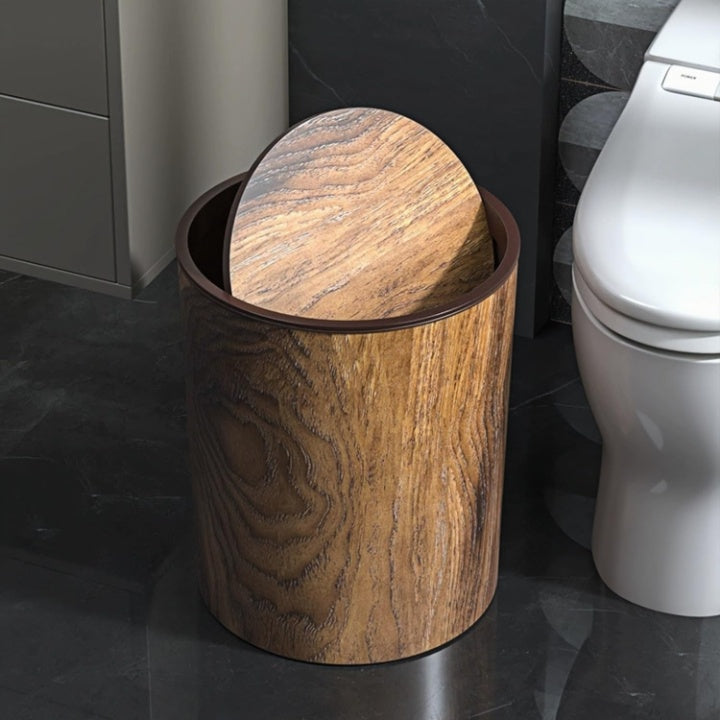 Mülleimer mit Schwingdeckel – Holzoptik für jeden Raum -    Zorenza