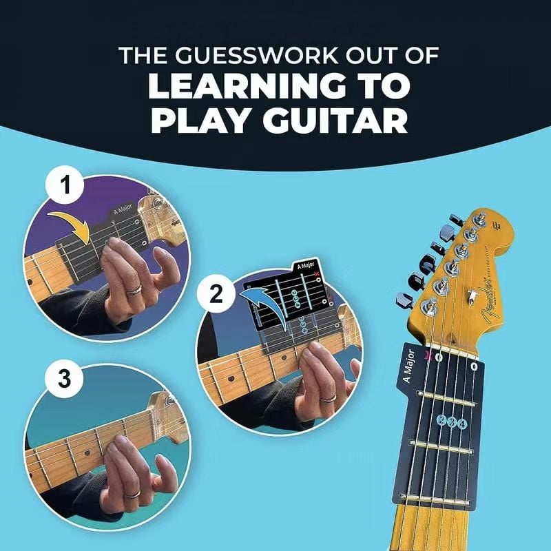 Gitarren-Akkordkarten-Set mit Lernhilfe Zorenza