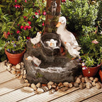 Solar-Tischbrunnen mit Tierfigur & LED-Beleuchtung – kompakt für Garten & Balkon -    Zorenza