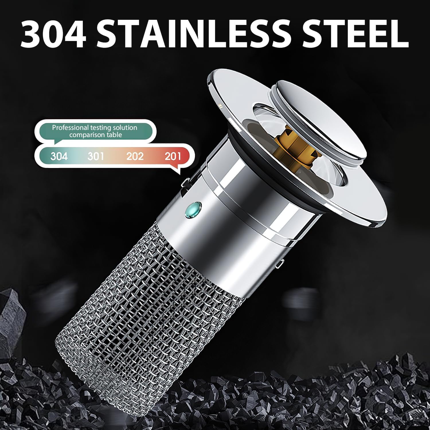 Abflussfilter Edelstahl mit Anti-Verstopfungs-Korb -    Zorenza