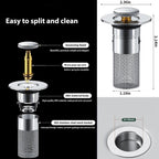 Abflussfilter Edelstahl mit Anti-Verstopfungs-Korb -    Zorenza