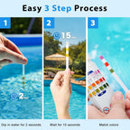 Pool-Teststreifen 3-in-1 für Chlor, pH-Wert und Alkalinität -    Zorenza