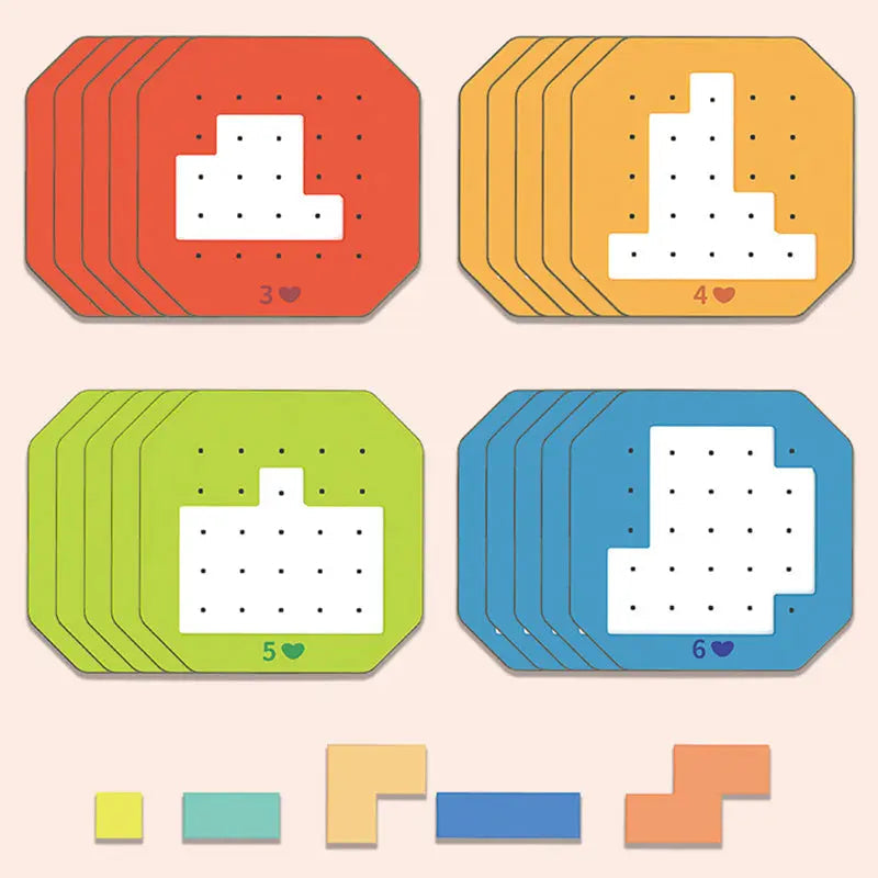 Puzzle-Bauspiel mit 108 Bausteinen und 20 Aufgaben -    Zorenza
