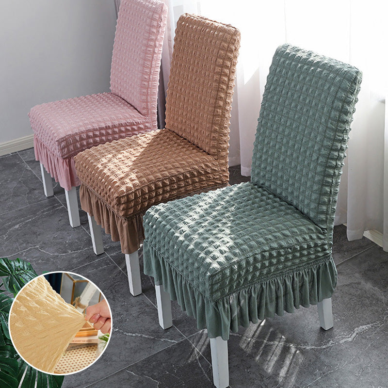 Stuhlhussen mit Rüschenvolant – Jacquard-Velours -    Zorenza