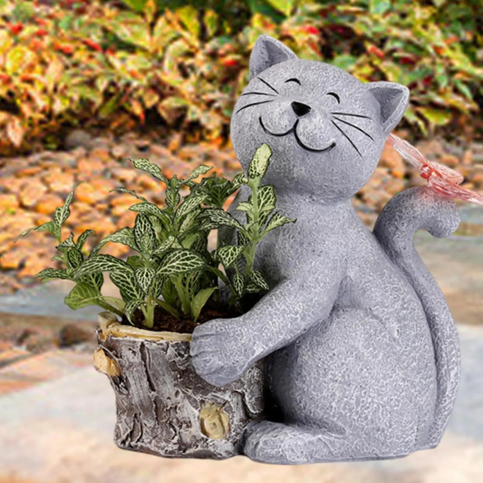 Solar Katzenfigur mit LED-Beleuchtung – 21 cm Gartendeko Zorenza