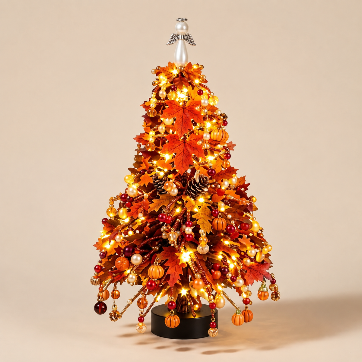 DIY Perlenbaum-Bastelset für festliche Tischdeko, ca. 25 cm -    Zorenza