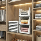 Kleiderschrank-Organizer 3-stöckig aus Kunststoff stapelbar -    Zorenza