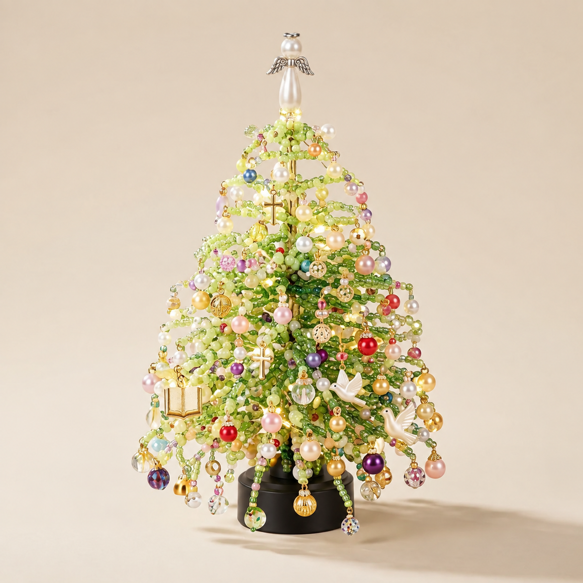DIY Perlenbaum-Bastelset für festliche Tischdeko, ca. 25 cm -    Zorenza