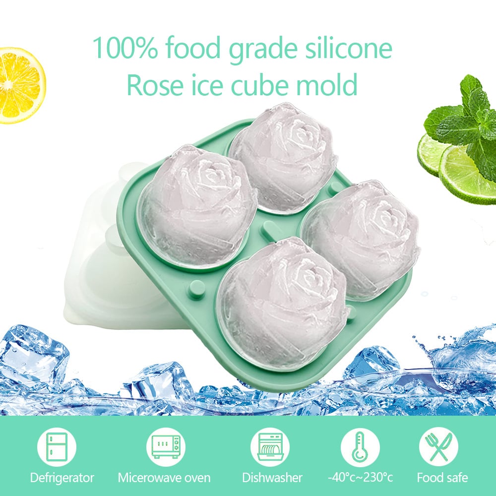 Eiswürfelform Rosen Silikon – 3D Eiswürfel für Cocktails -    Zorenza