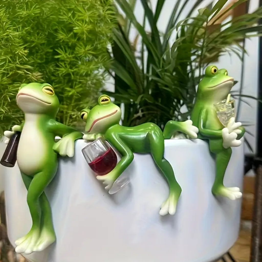 Kletter-Frosch Dekofigur handbemalt – Lustiger Gartenschmuck -    Zorenza