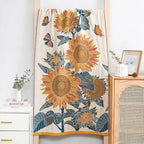 Baumwoll-Badetuch mit Sonnenblumen-Muster – Weich und saugfähig -    Zorenza