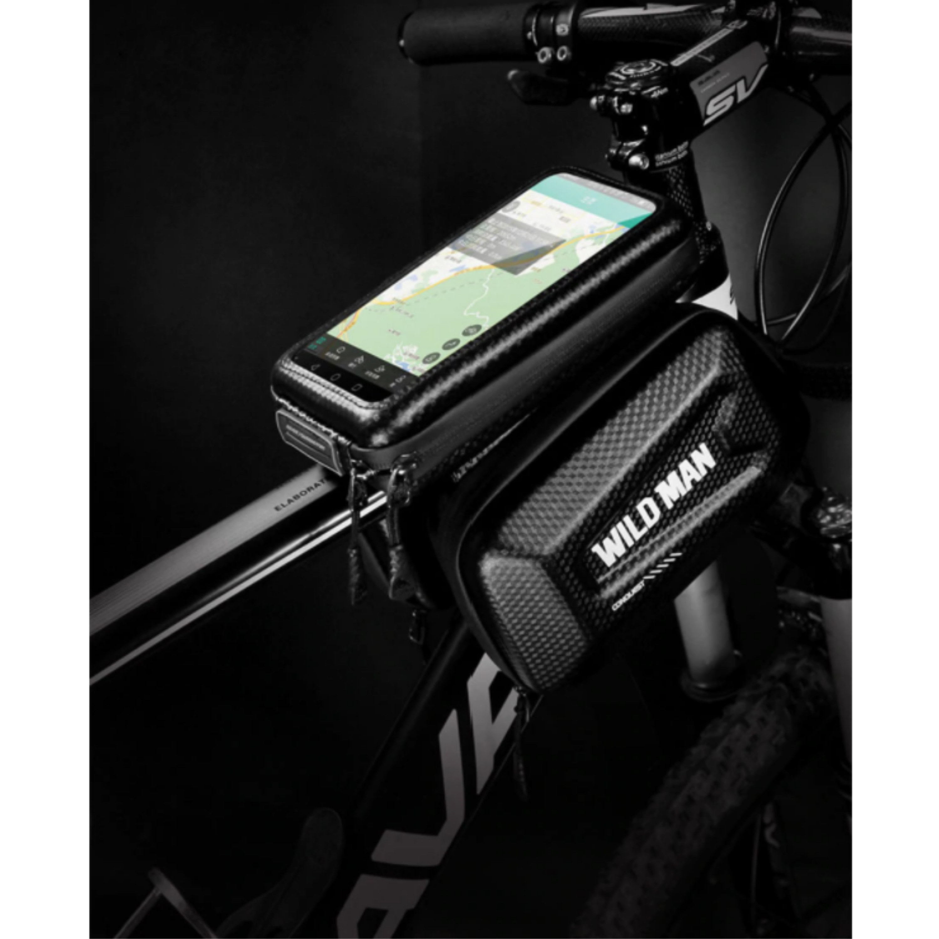 Fahrrad-Rahmentasche mit Handy-Fenster – Wasserdichtes Hardcase Zorenza