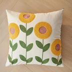 Kissenbezug mit gesticktem Blumen- und Botanik-Muster Zorenza