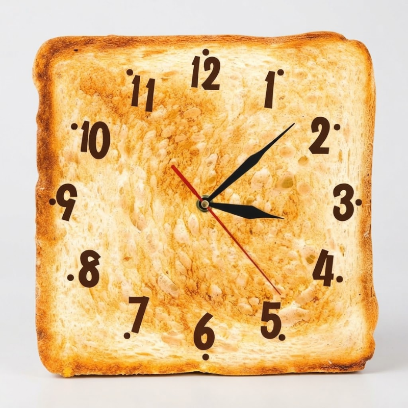 Wandvon Toastbrot-Design – Geräuschloses Quarzwerk -    Zorenza