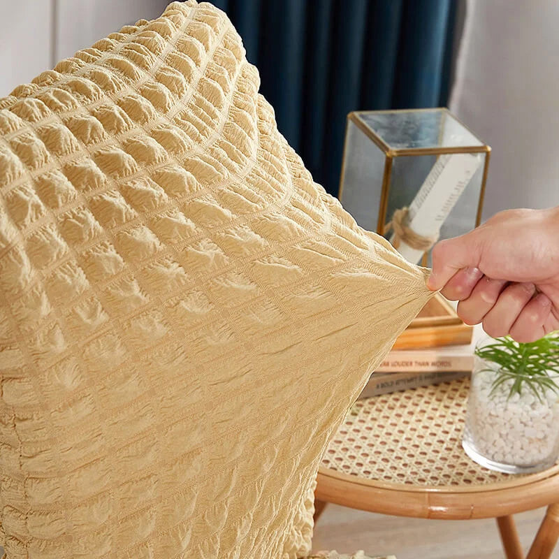 Stuhlhussen mit Rüschenvolant – Jacquard-Velours -    Zorenza