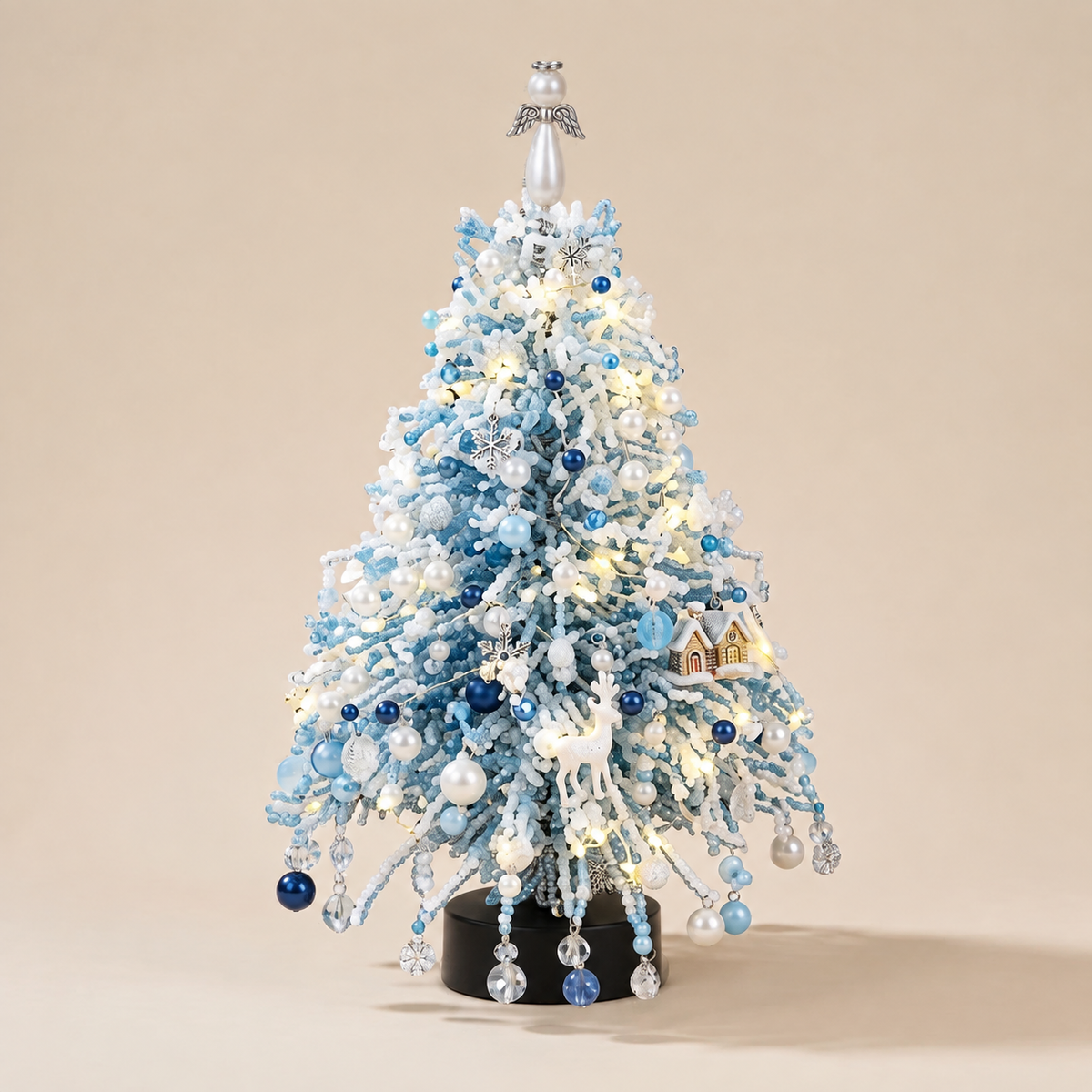 DIY Perlenbaum-Bastelset für festliche Tischdeko, ca. 25 cm -    Zorenza
