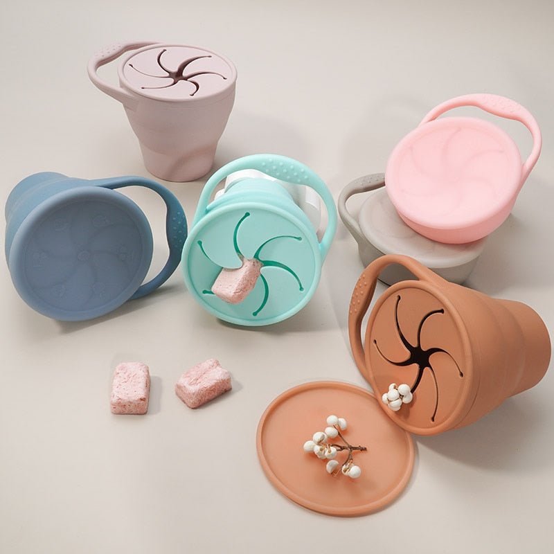 Snackbecher Silikon mit auslaufsicherem Deckel für Kinder -    Zorenza