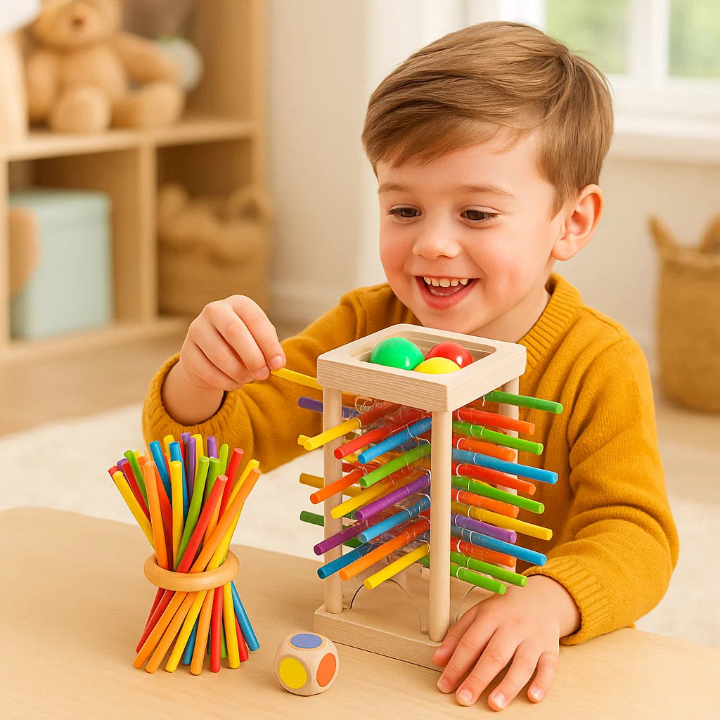 3-in-1 Holzstäbchen-Stapelspiel – Fähigkeitsentwicklung - Zorenza