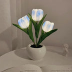 Tulpen-LED-Tischlampe im Keramiktopf – Warmes Dekorlicht Zorenza