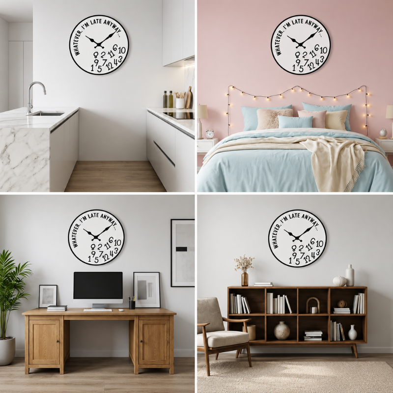Wanduhr Durcheinandergewürfelte Zahlen – Modernes Design -    Zorenza