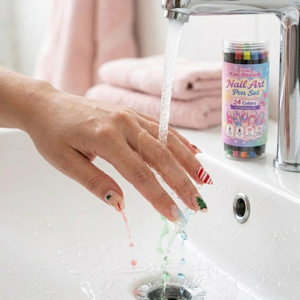 Nail-Art-Stifte Set mit Doppelspitze – 12 Stifte, mit Wasser abwaschbar -    Zorenza