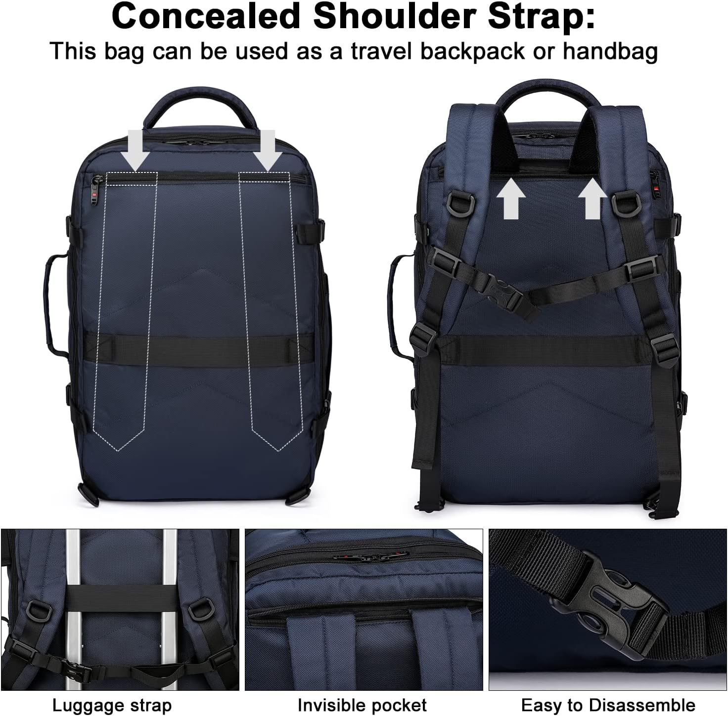 Erweiterbarer Reiserucksack 45-55L mit Laptopfach – Wasserdicht -    Zorenza