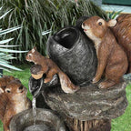 Solar-Tischbrunnen mit Tierfigur & LED-Beleuchtung – kompakt für Garten & Balkon -    Zorenza