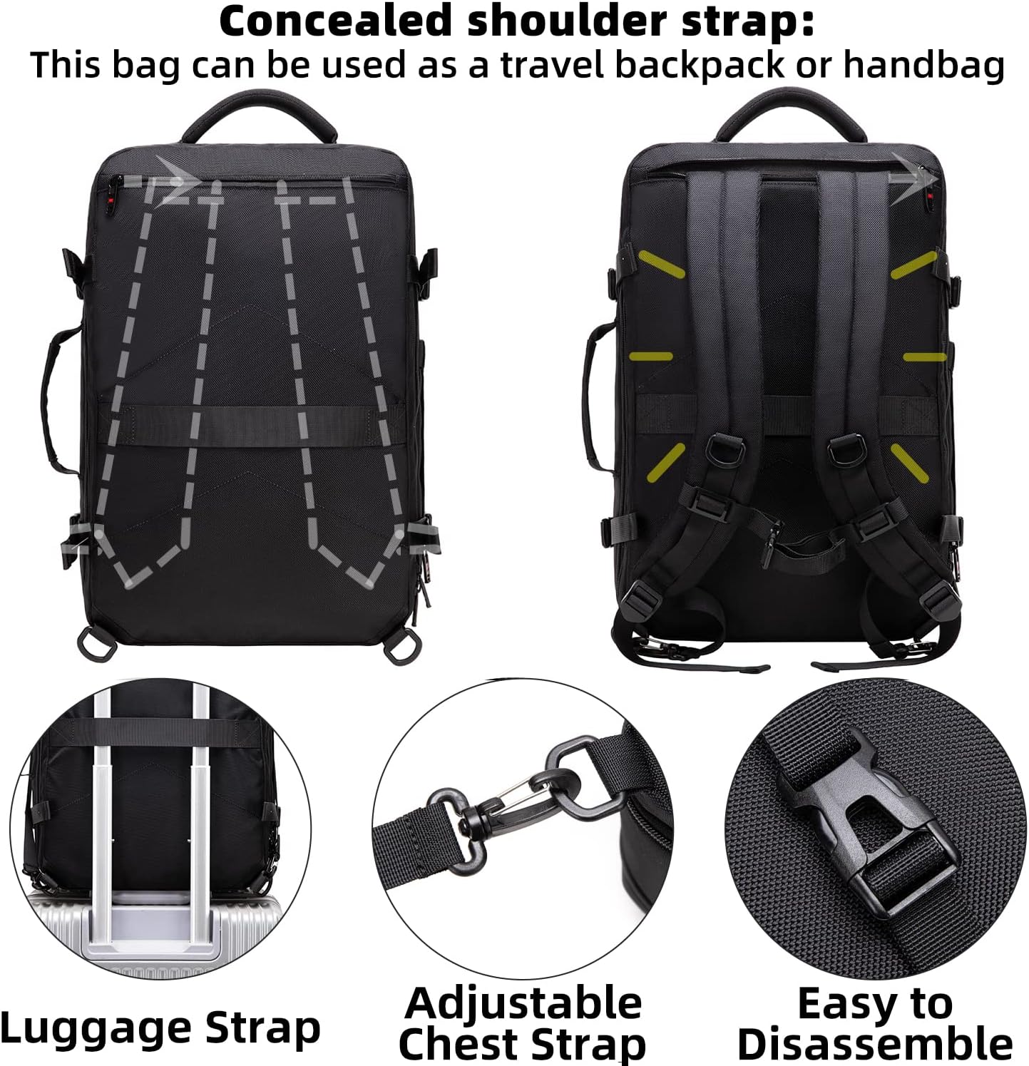 Erweiterbarer Reiserucksack 45-55L mit Laptopfach – Wasserdicht -    Zorenza