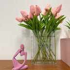 Vase Buch-Design Acryl – Transparente Blumenvase -    Zorenza