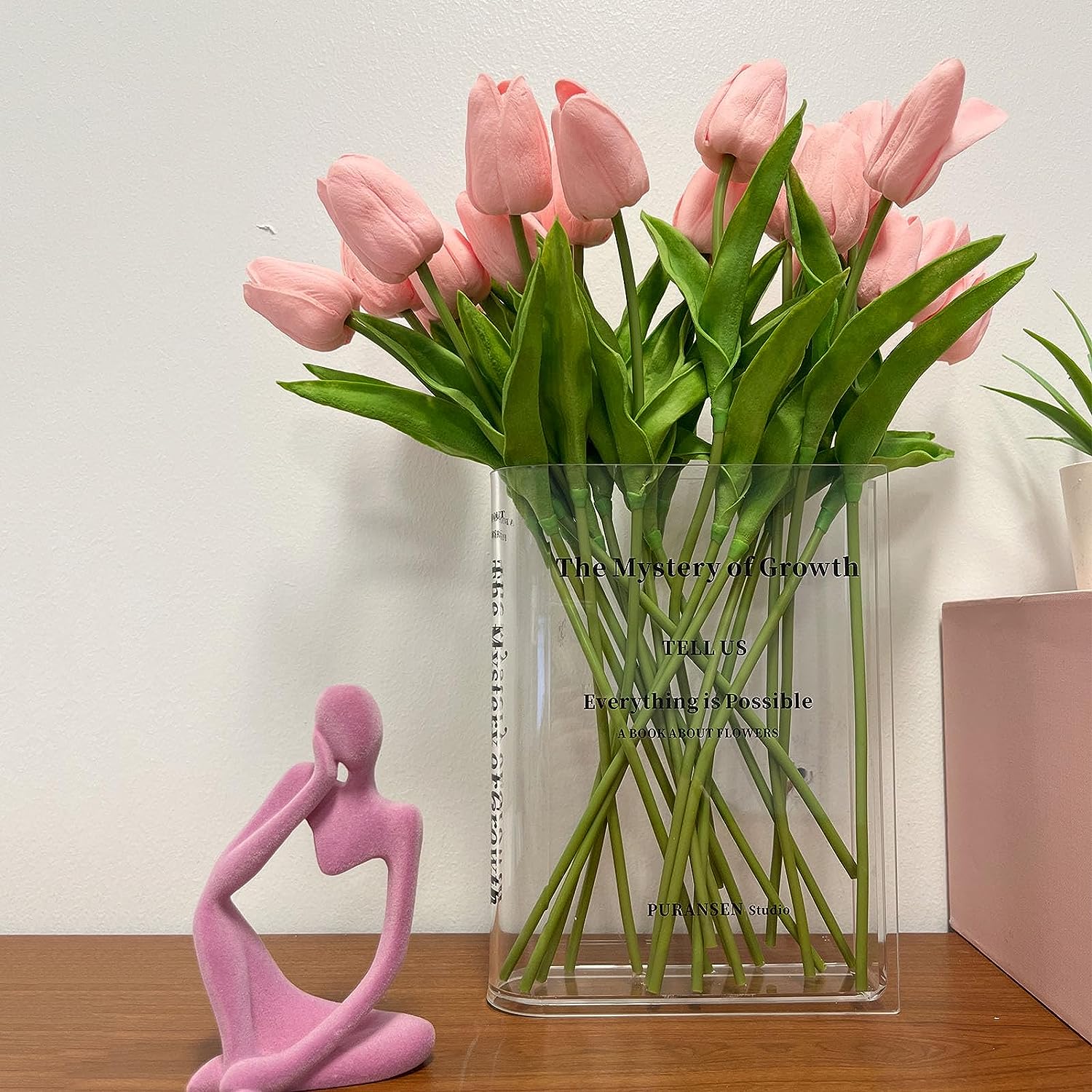 Vase Buch-Design Acryl – Transparente Blumenvase -    Zorenza