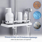 Duschablage Edelstahl zum Anklemmen ohne Bohren -    Zorenza