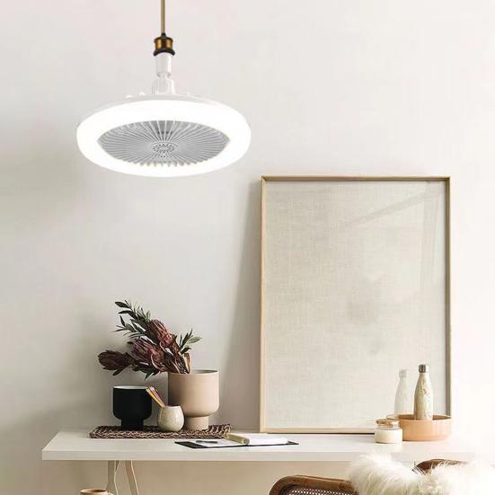 E27 Deckenventilator mit LED-Licht & Fernbedienung – ohne Elektriker einschrauben -    Zorenza