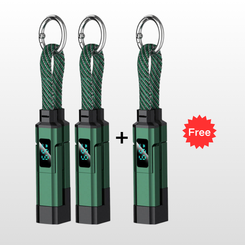 Ladekabel 4-in-1 mit Digital-Display und Schlüsselanhänger -    Zorenza