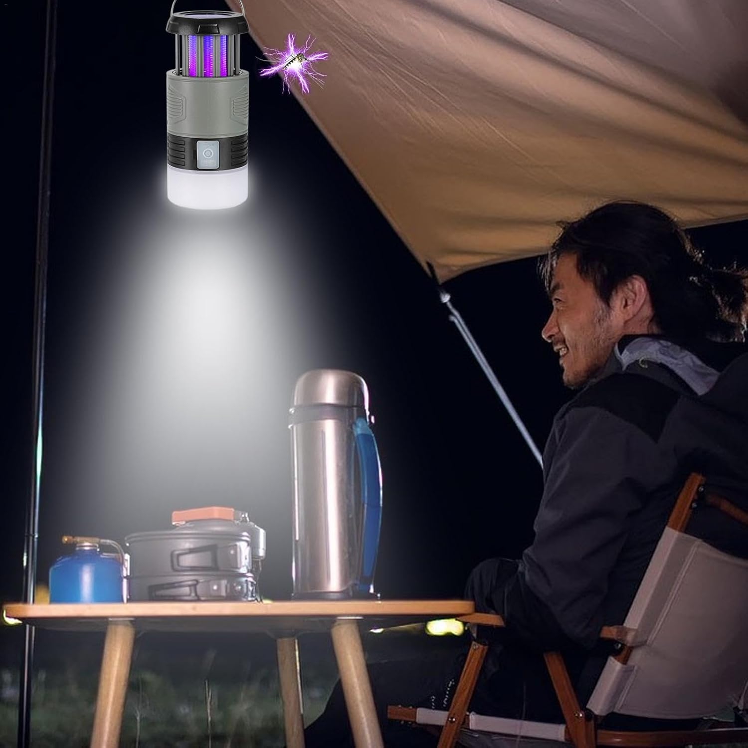 Insektenvernichter UV-Licht Solar mit Akku und Lampe -    Zorenza
