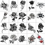 3D Tattoo Stickers mit Blumen- und Schmetterlings-Motiven -    Zorenza
