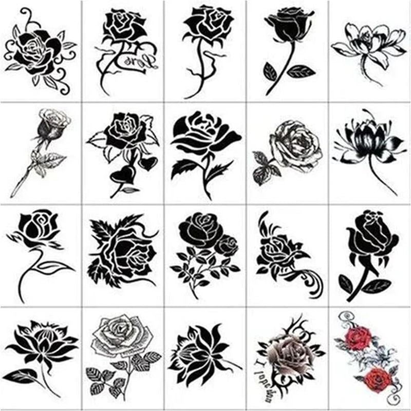 3D Tattoo Stickers mit Blumen- und Schmetterlings-Motiven -    Zorenza