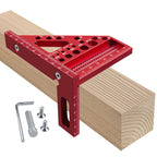 Aluminium Woodworking Square with Drill Guide Holes – 90° and 45° Zorenza