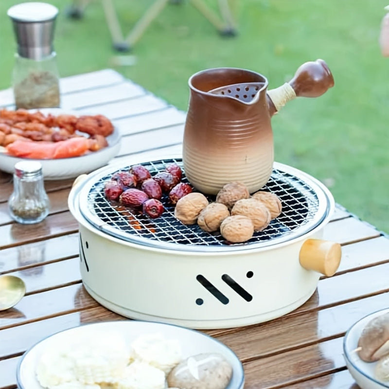 Holzkohlegrill Kompakt Rund mit Edelstahl-Grillrost -    Zorenza