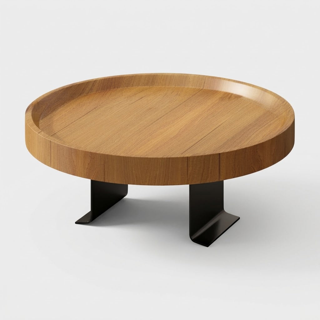 Armlehnen-Tablett rund Ø 30 cm, Holz, für Sofalehnen 5,5–15 cm breit -    Zorenza