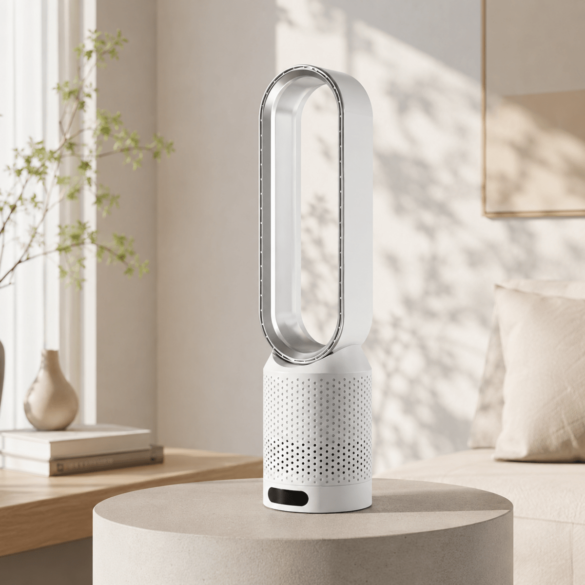 Turmventilator 3-in-1 ohne Flügel – 6 Stufen, 90° Oszillation -    Zorenza