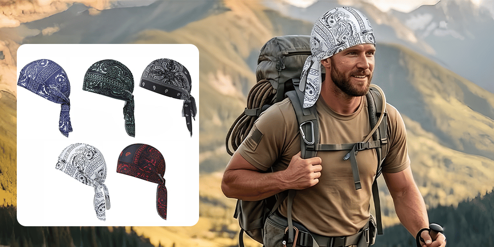 Kopftuch Radfahren elastisch mit Bandana-Muster -    Zorenza