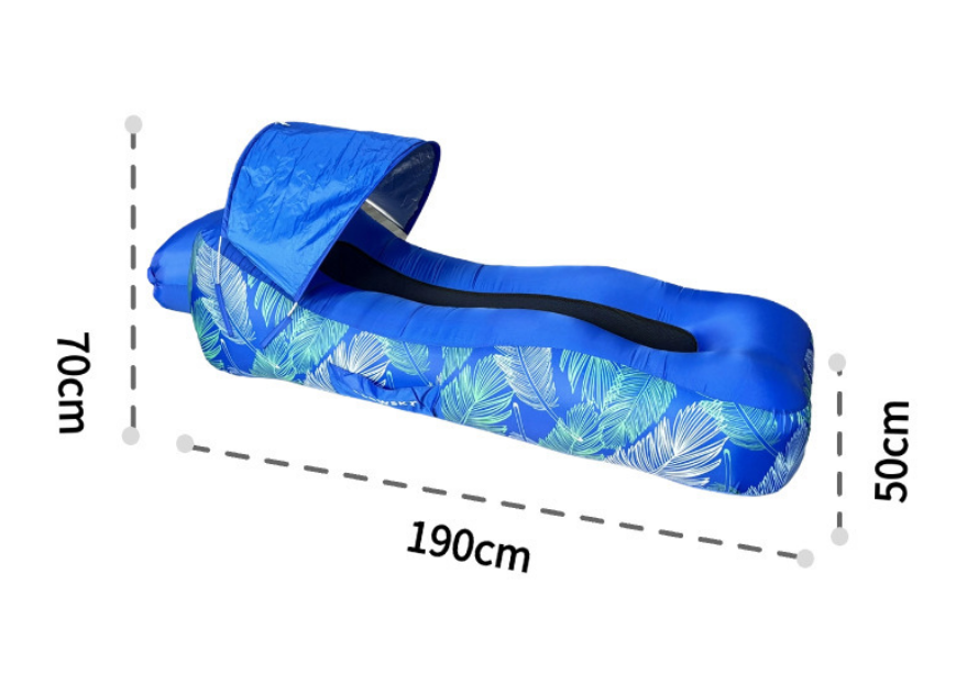 Luftmatratze mit Sonnenschutz – aufblasbar für Strand und Garten -    Zorenza