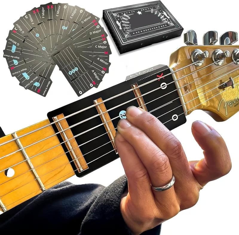 Gitarren-Akkordkarten-Set mit Lernhilfe Zorenza