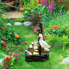 Solar-Tischbrunnen mit Tierfigur & LED-Beleuchtung – kompakt für Garten & Balkon -    Zorenza