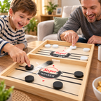 Puckspiel Holz mit Gummizug für Familienspaß -    Zorenza