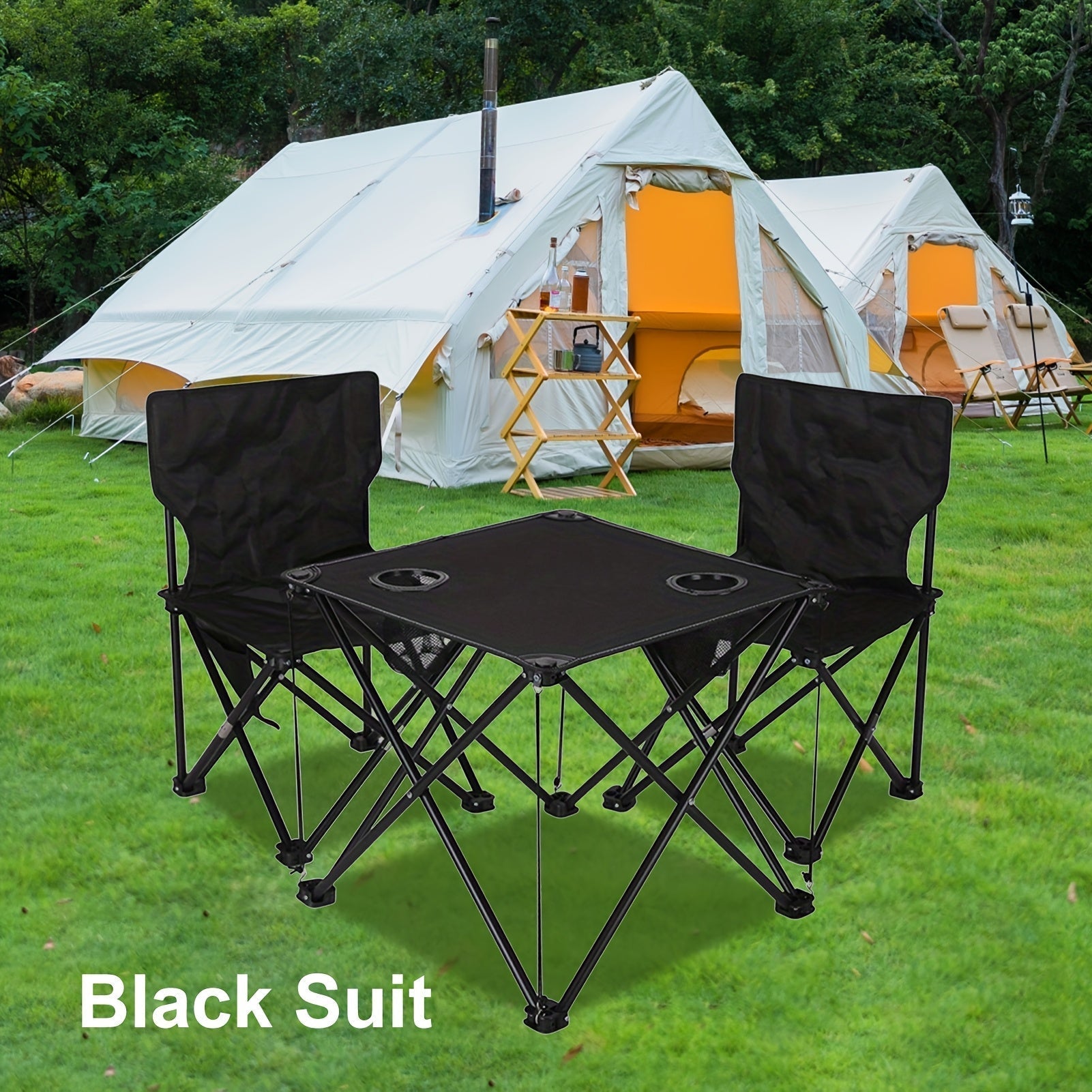 Klappbares Camping-Möbelset mit Oxford-Stoff und Metallrahmen -    Zorenza
